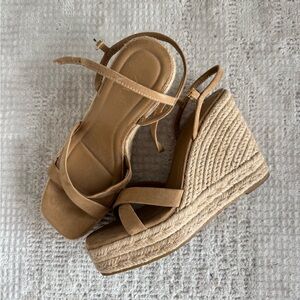 Zara Tan Wedge Sandals